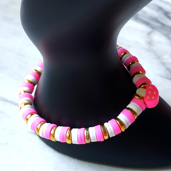 Pink mushroom bracelet - Picture 3 of 4